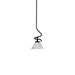 Breakwater Bay Capri 1-Light Mini Pendant w/ Hang Straight Swivel Glass in Black/White | 15 H x 7 W x 7 D in | Wayfair