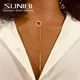 SUNIBI – collier en acier inoxydable pour femmes pendentif croix Infinity couleur or bijoux à la