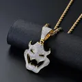 Collier pendentif masque de vampire pour hommes micro pavé bijoux de fête rock cool mode hip hop