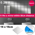 Mise à niveau: 0.2mm thickness-15x15cm comme Miroir dans les 50cm Carreaux Mur Autocollant Carré