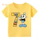 T-shirt jaune pour enfant vêtement pour fille et garçon de 7 8 et 9 ans cadeau d'anniversaire