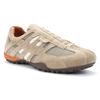 Slip-On Sneaker GEOX "UOMO SNAKE", Herren, Gr. 43, beige (beige, orange), Veloursleder, Textil, sportlich, Schuhe, Freizeitschuh, Slipper mit Geox Spezial Membran