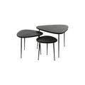 Lot de 3 tables d'appoint en marbre noir