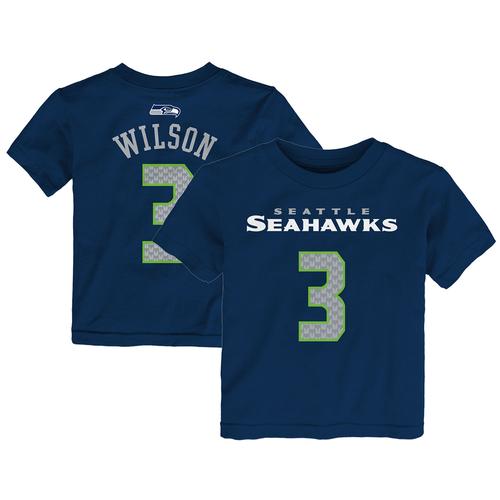 Vorschule Russell Wilson College Navy Seattle Seahawks Mainliner T-Shirt mit Namen und Nummer