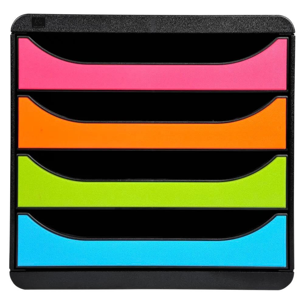 Exacompta 310498D Schubladenbox Big Box, 4 offene Schubladen, Iderama - Regenbogen Image