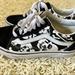 Vans Shoes | Barely Worn. Vans Old Skool Shoes Black Suede With White Skulls. | Color: Black | Size: 4b