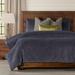 Smithsonian Pleated Velvet Blue Stone Duvet Cover & Insert Set Polyester/Polyfill/Velvet in Blue/Gray | Wayfair FLBL-XDUKG7