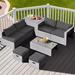 Gymax 8PCS Rattan Patio Space-Saving Furniture Set w/ Waterproof Cover