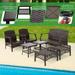 Costway 7PCS Patio Rattan Furniture Set Cushioned Sofas Loveseat Yard