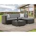 AOOLIMICS Outdoor 5 Pieces Sectional Conversation PE Rattan Wicker