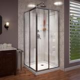Dreamline Cornerview 36 Inch D x 36 Inch W x 76-3/4 Inch H Framed Sliding Shower Enclosure in Brushed Nickel with White Acrylic Kit DL-6150-04