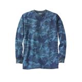 Men's Big & Tall Waffle-knit thermal crewneck tee by KingSize in Blue Camo (Size 6XL) Long Underwear Top