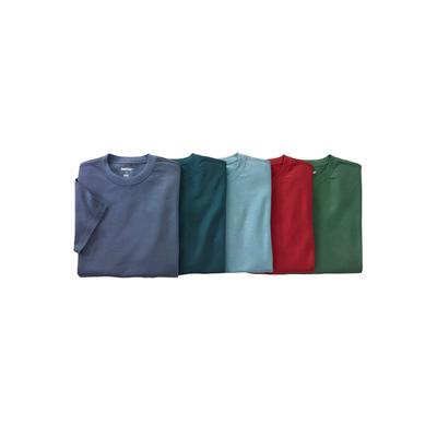 Men's Big & Tall Cotton Crewneck Undershirts 5 pack by KingSize in Assorted Colors (Size 9XL)