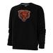 Women's Antigua Black Chicago Bears Victory Crewneck Chenille Pullover Sweatshirt