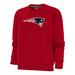 Women's Antigua Red New England Patriots Victory Crewneck Chenille Pullover Sweatshirt