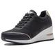 Black Heeled Wedge Trainers for Women - Ladies Casual Lace Up Platform Walking Shoes EUW137-FNW24-BLACK-5.5