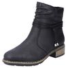 Winterstiefelette RIEKER, Damen, Gr. 38, schwarz, Lederimitat, elegant, Schuhe, mit Zierkordel und slouchy Schaft