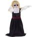 Haunted Hill Farm All Animatronics Lawn of the Dead Betty Boo the Giggling Zombie Girl Figurine in Black/Red/White | 34 H x 20 W x 6.5 D in | Wayfair