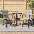 Red Barrel Studio® PVC-Coated Polyester 3 Piece Outdoor Bar Set Metal in Brown | Wayfair B71E1D78391F4D779825C535FF48213C