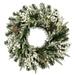 Primrue 24" Frosted Berry Mixed Pine Cone Pre-Lit Lighted PVC Wreath in Gray/Green/White | 24 H x 24 W x 3 D in | Wayfair