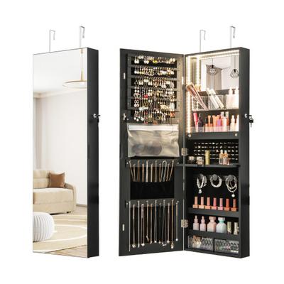 Costway Wall Mounted Jewelry Cabinet with Full-Len...