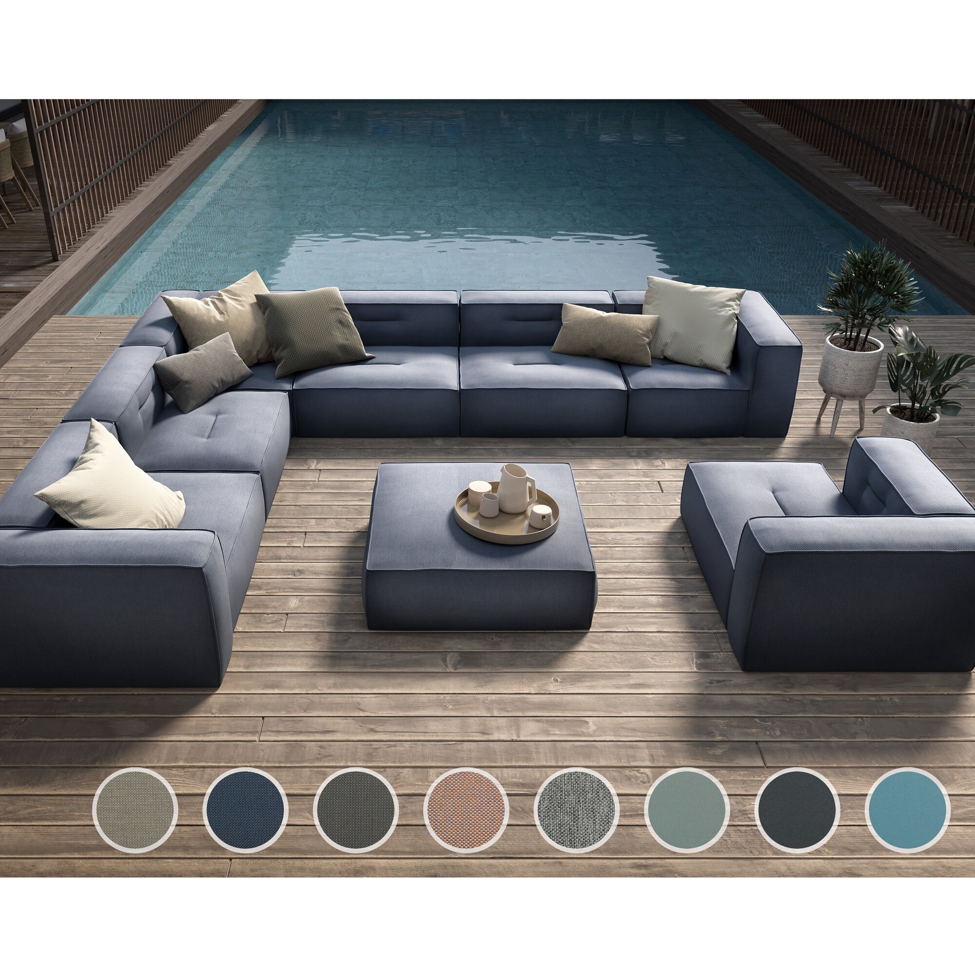 Sitting Bull »numberONE« Sofa Grundelement rechts Armlehne hoch PG1 MIAMI 011 seablue
