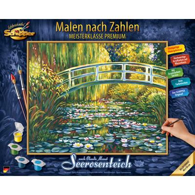 Malen nach Zahlen SCHIPPER "Meisterklasse Premium - Seerosenteich Claude Monet (1840-1926)" Malvorlagen bunt Kinder Made in Germany