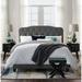 Dayton Queen Size Grey Velvet Platform Bed with Button Tufted Headboard