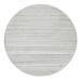 Shahbanu Rugs Platinum Gray and Cream Plain Hand Loomed Undyed Natural Wool Modern Design Thick and Plush Round Rug (9'9"x9'9")