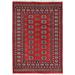 Shahbanu Rugs Deep and Rich Red Hand Knotted Mori Bokara with Geometric Medallions Design Pure Wool Oriental Rug (4'0" x 5'10")