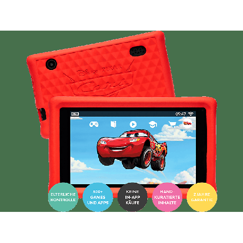 PEBBLE GEAR Cars Kids Tablet Kinder-Tablet, Schwarz
