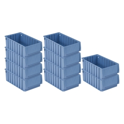 PROREGAL 10x Regalkasten 400 BH mit Etikett & Schutzhaube | HxBxT 14x23,4x40cm | 9,9 Liter | Sichtlagerkasten, Sortimentskasten Image