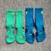 Nike Underwear & Socks | Lot Of 2 Pairs Men's Medium 6-8 Nike Kd Lebron Elite Basketball Crew Socks | Color: Blue/Green | Size: M