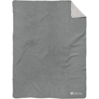 Wohndecke BIBERNA "Katrin", grau (sturmgrau), B:150cm L:200cm, Wohndecken, wohlig warme Doubleface Decke mit Häkeleinfassung Image