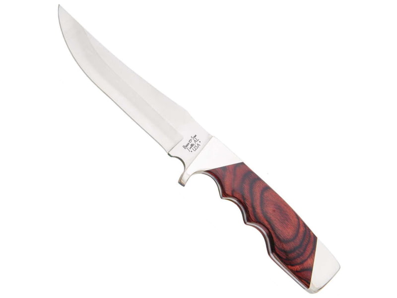 Bear and Son Knives Trophy Hunter Fixed Blade Knife 4.38in 440 Stainless Steel Skinner Rosewood Handle 277R