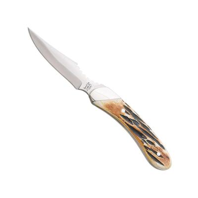 Bear and Son Knives Caper Fixed Blade Knife 2.5in 440 Stainless Steel Genuine India Stag Bone Handle 5009