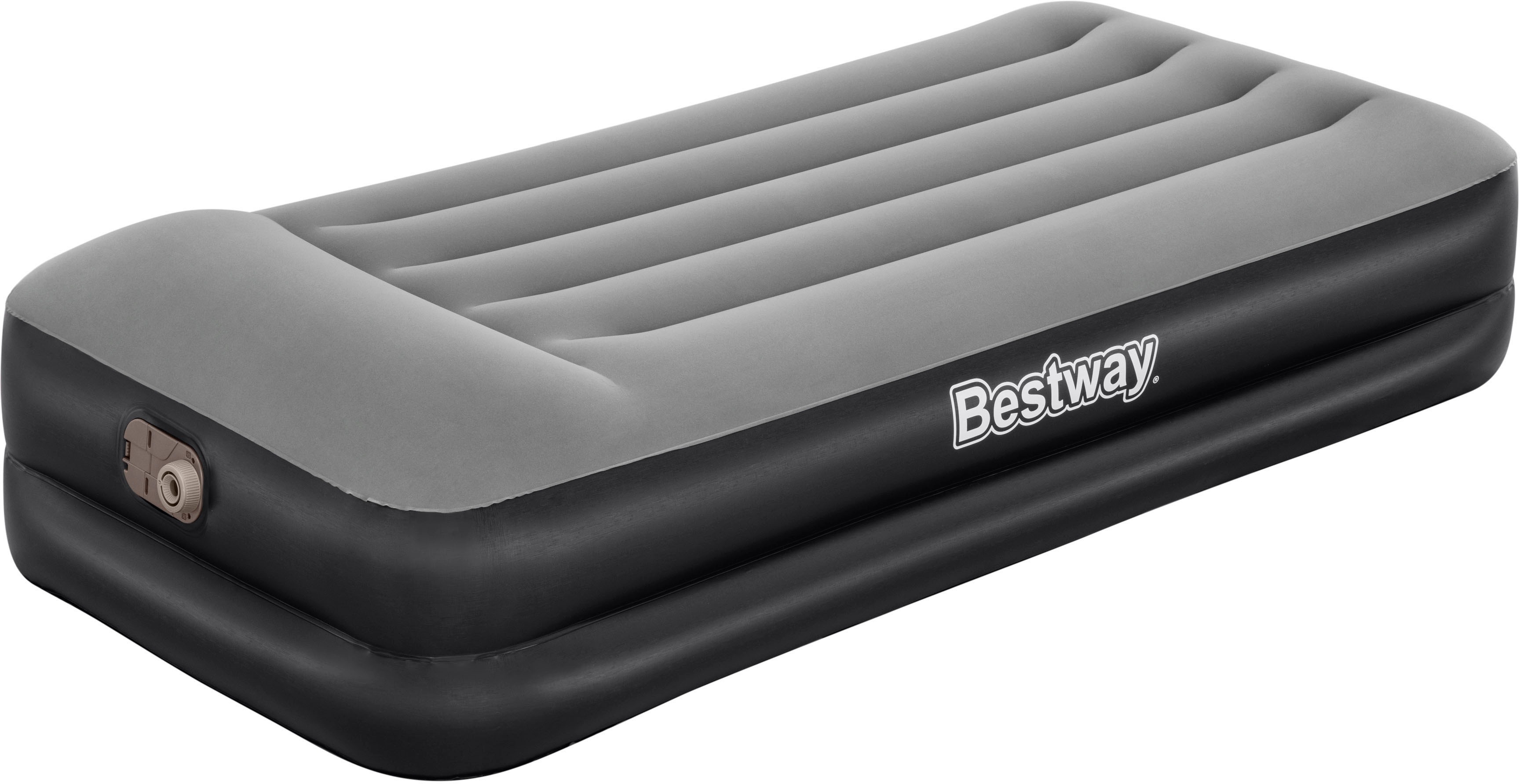 Luftbett BESTWAY "Aerolux" Gr. 152, schwarz (schwarz, grau), Luftbetten, B/H/L: 152cm x 46cm x 203cm, Vinyl, B:152cm H:46cm L:203cm Image