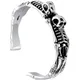 Bracelet ouvert tête de mort gothique en argent pour homme bijoux de motard hip hop rock punk