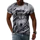 T-shirt à col rond pour homme T-shirt imprimé animal loup 3D personnalité style de rue hip hop