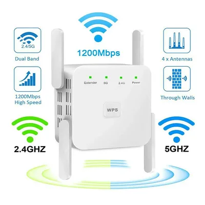 Répéteur Wi-Fi 5G sans fil adaptateur Wi-Fi extension longue portée port LAN sous AC
