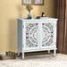 Ismenides Multifunctional 32" Tall 2-Door Accent Cabinet with Floral Design and Solid Wood Legs by HULALA HOME