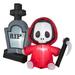 5 FT Inflatable Halloween Ghost Holding Sickle & Tombstone Blow up Yard Decor