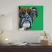 East Urban Home 'Boxer On Emerald, Square' By Kirstin Wood Graphic Art Print on Canvas in Green/White/Yellow | 12 H x 12 W x 0.75 D in | Wayfair