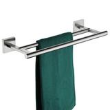 KOKOSIRI 16" Double Towel Bar Wall Mounted Metal in Gray | 2.16 H x 16.9 W x 6.5 D in | Wayfair B5005BR-L16