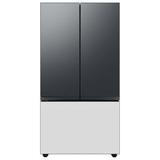 Samsung Bespoke 24 cu. ft. 3-door Refrigerator w/ Beverage Center & Custom Panels Included in Gray/White | 70 H x 35.75 W x 28.75 D in | Wayfair