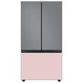 Samsung Bespoke 30 cu. ft. 3-door Refrigerator w/ Beverage Center & Custom Panels Included in Pink/Gray | 70 H x 35.75 W x 34.25 D in | Wayfair