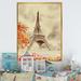 House of Hampton® Summer Paris France Eiffel Tower III - Traditional Canvas Wall Art Canvas, in Brown/Orange/Pink | 20 H x 12 W x 1 D in | Wayfair