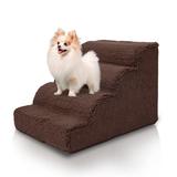 Tucker Murphy Pet™ High Density Foam Scalloped 4 Steps Sherpa Fabric in Brown | 14 H x 20 W x 16 D in | Wayfair 630CBE884E7148EABBCFEA3F744D0D5A