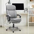 Inbox Zero Junichiro Reclining Office Chair w/ Massage, Ergonomic Office Chair w/ Foot Rest Upholstered, in Gray | Wayfair