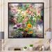 Rosalind Wheeler Modern Yellow & Green Summer Garden II - Picture Frame Print on Canvas in Green/Indigo/Yellow | 16 H x 16 W x 1 D in | Wayfair